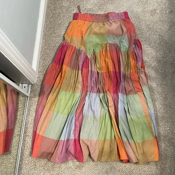 Multicolor Patchwork A-Line Maxi Skirt - Picture 2 of 8